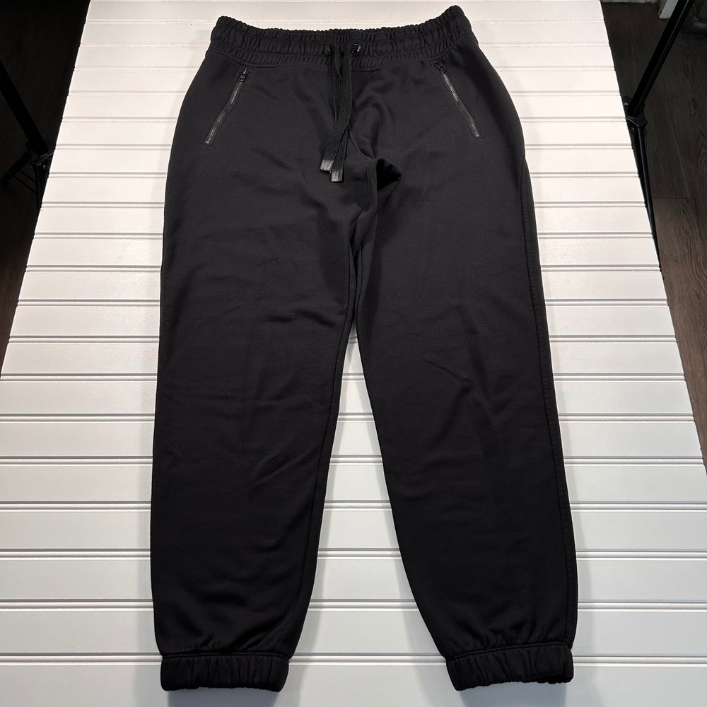 Athleta Bounce Back Jogger Pants Womens Medium Black Zipper Pockets Sweatpants